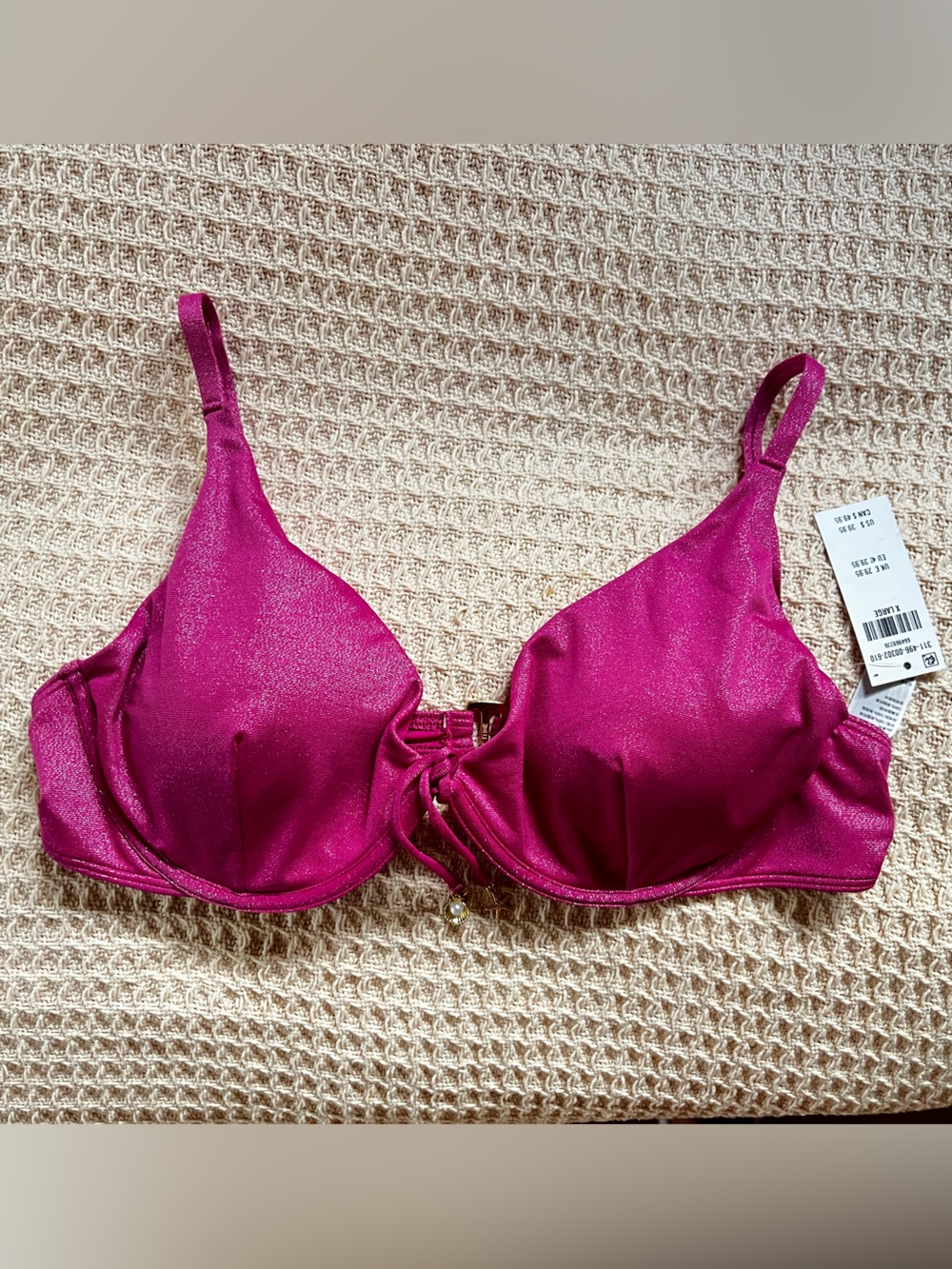 Hot Pink Hollister Shimmery Magenta Bikini Top